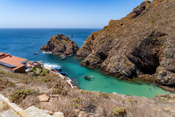 Obraz premium taking a day ferry trip to Berlunga Island, Portugal