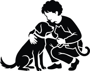 Fototapeta premium Embracing Love A Silhouette of Companionship
