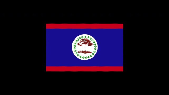 Waving Belize Flag Animation