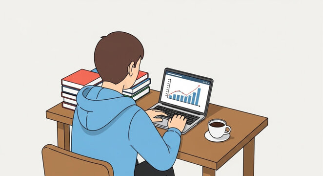 woman working on laptop
