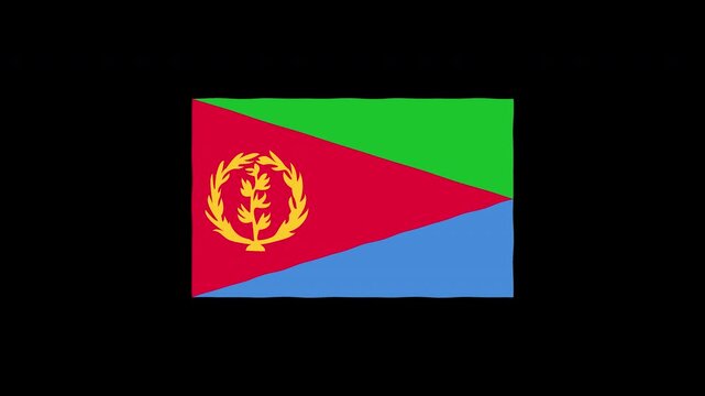 Waving Eritrea Flag Animation Loop Motion Graphics 4K Seamless