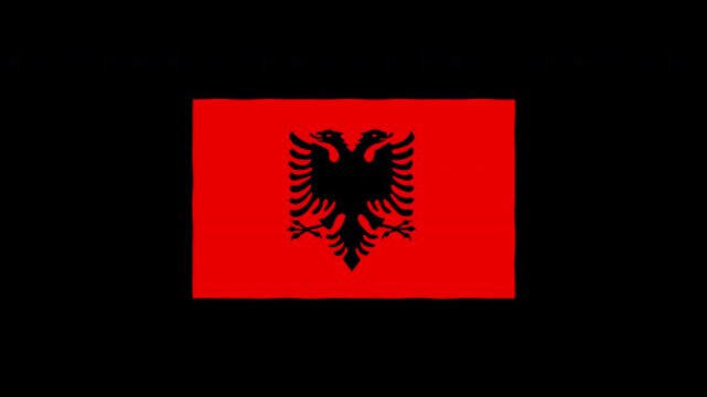 Albania Flag Waving Animation Motion Graphics Loop 4K Seamless
