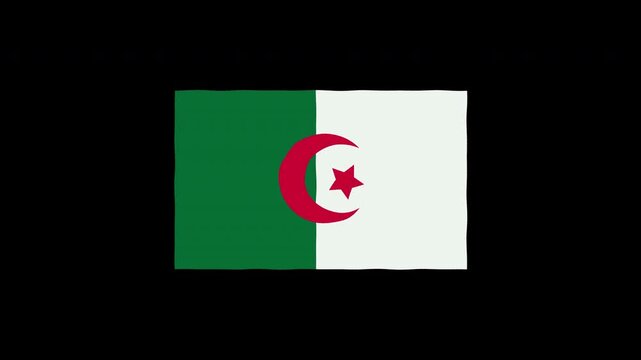 Algeria flag waving animation
