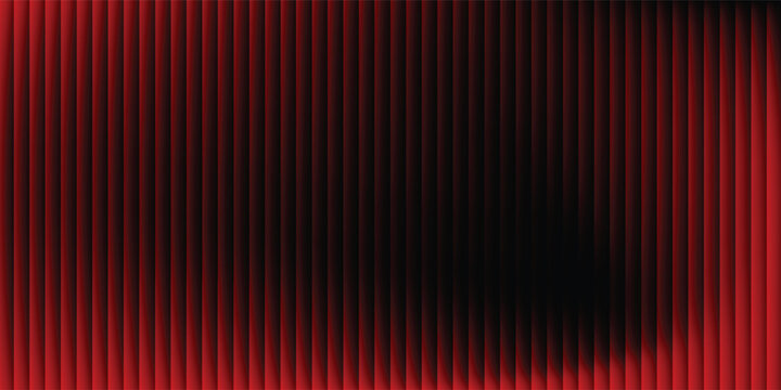Dark red and black abstract geometric background. Vector illustration of vertical stripes pattern with fluid gradient shadow, futuristic techno backdrop for gaming or luxury design