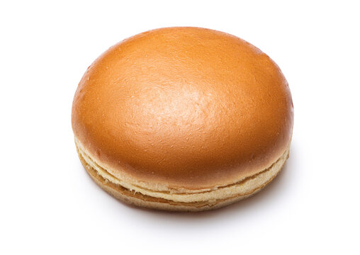 Empty burger bun isolated on white background