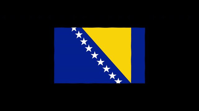 Bosnia and Herzegovina flag waving animation