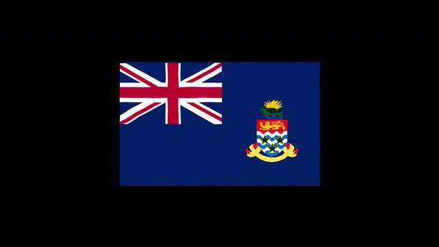 Cayman Islands flag waving animation