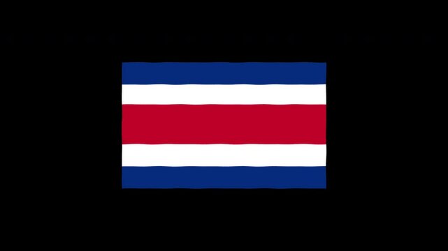 Costa Rica flag waving animation