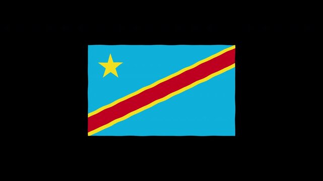 Democratic Republic of Congo flag waving animation