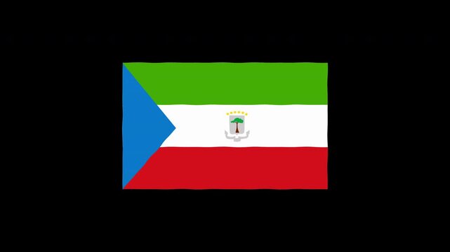 Equatorial Guinea flag waving animation