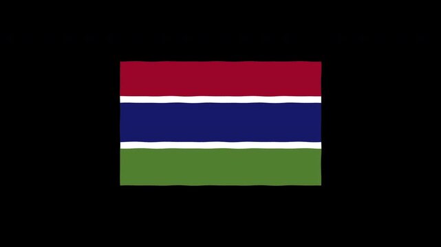 Gambia flag waving animation