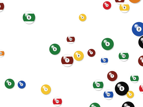 Bright Pool Balls Cue Sports Background Vector