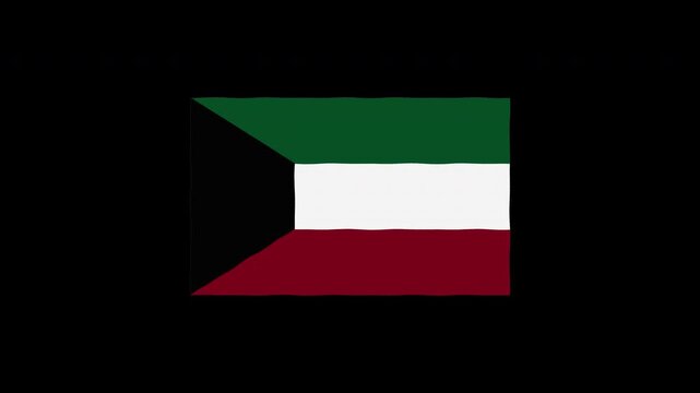 Kuwait Flag Waving Animation
