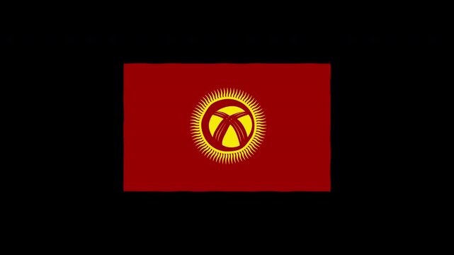 Kyrgyzstan flag waving animation