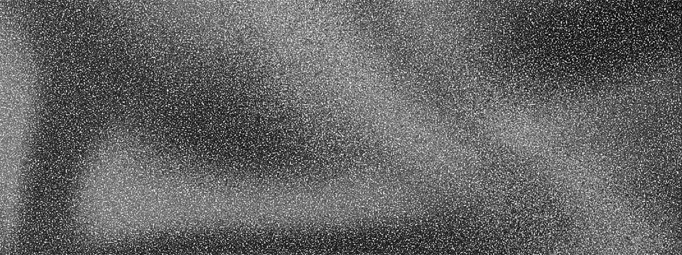 Gray and white pixelated noise pattern with a gradient effect and a darker area on the left side and bottom  resembling a digital glitch transparent background