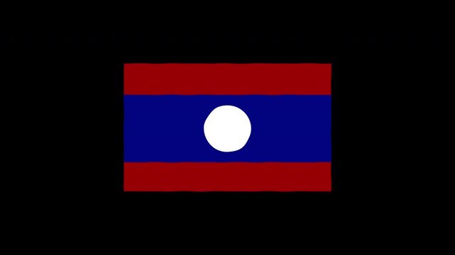 Laos flag waving animation, country symbol