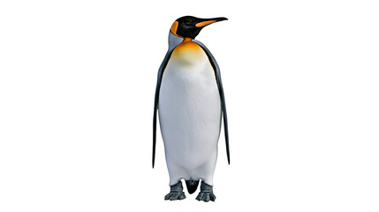 Fototapeta premium King penguin with black orange and white plumage, isolated on transparent background