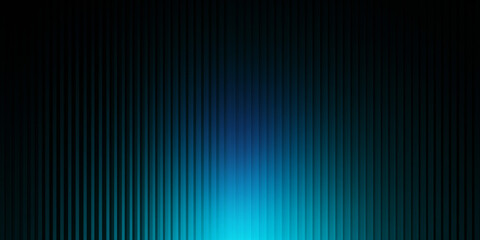 Obraz premium Dark vertical abstract background with 3D pleated stripes and glowing neon blue light gradient
