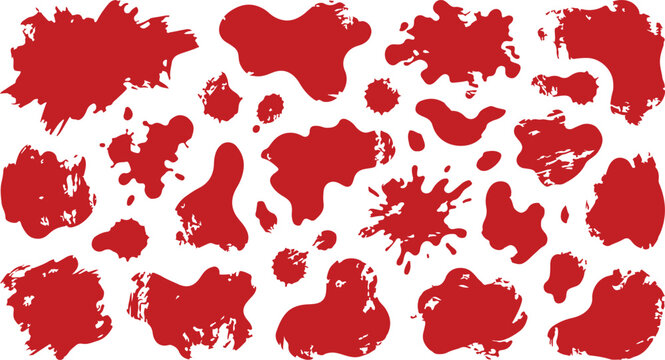 Red ink splatters and blood stains abstract background pattern