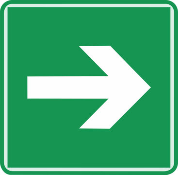 Right arrow direction sign vector icon &ndash; green navigation symbol