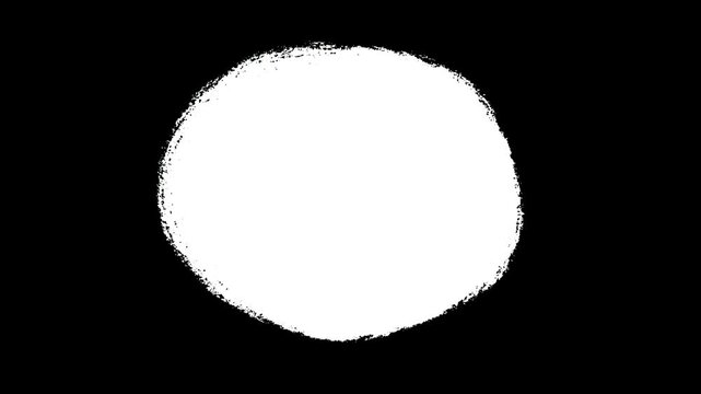 White paint circle transition on black background animation