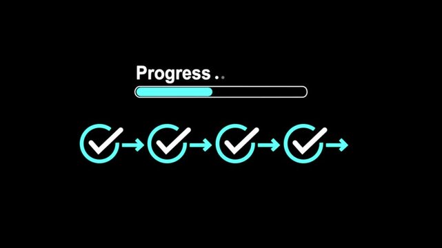 Progress chek mark tracking workflow checklist with task completion steps and tik mark digital interface using stylus on business dashboard for productivity improvement time management. 4k video