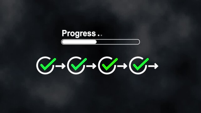 Progress chek mark tracking workflow checklist with task completion steps and tik mark digital interface using stylus on business dashboard for productivity improvement time management. 4k video