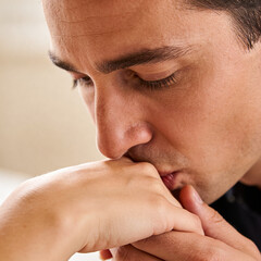 Naklejka premium Close-up photograph of hands with tender emotional touch and beautiful soft lighting, intimate detail for care, connection, support, and human warmth concepts