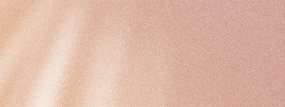 Rose gold glitter texture background with shiny sparkles and soft peach hue gradient transparent background