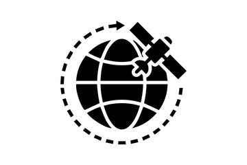 Satellite orbiting the earth in space Vector, illustration © MstForida