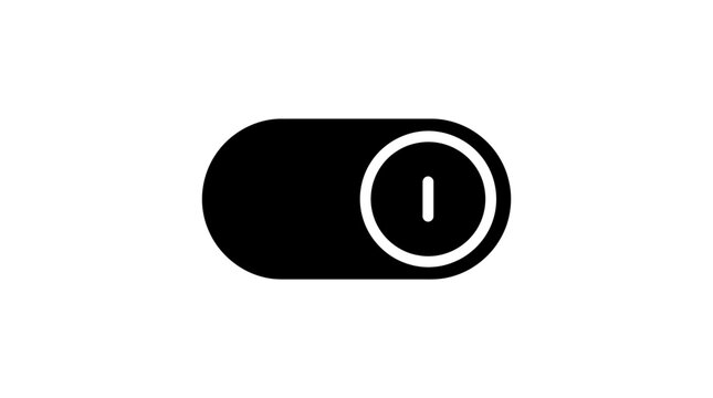 Toggle switch icon black and white flat design on white background