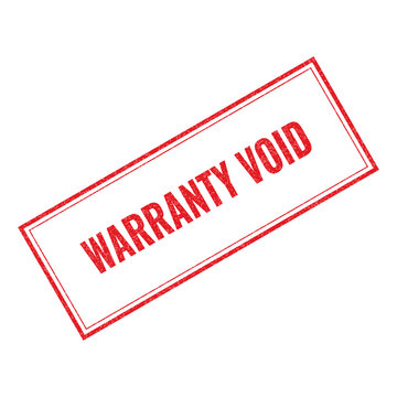 Red warranty void stamp mark on a document
