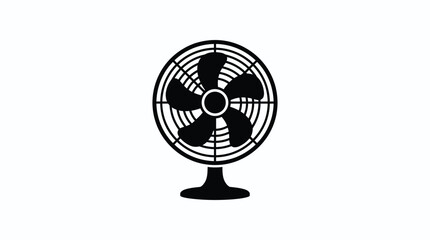 Obraz premium Electric fan silhouette on a white background