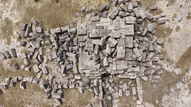 Cinematic Drone Flight Over Sogmatar Ancient City in Sanliurfa, Turkiye &ndash; Sacred Mesopotamian Archaeological Landscape from Above