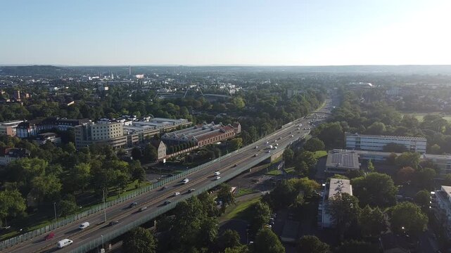 A565 und die Vorlandbr&uuml;cke der Friedrich-Ebert-Br&uuml;cke, September 2023, abgerissen am 07. August 2026