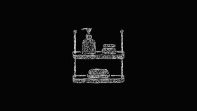 Sketch shower shelf icon animation - smooth progressive reveal