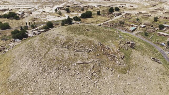 Cinematic Drone Flight Over Sogmatar Ancient City in Sanliurfa, Turkiye &ndash; Sacred Mesopotamian Archaeological Landscape from Above