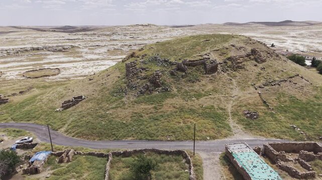 Cinematic Drone Flight Over Sogmatar Ancient City in Sanliurfa, Turkiye &ndash; Sacred Mesopotamian Archaeological Landscape from Above