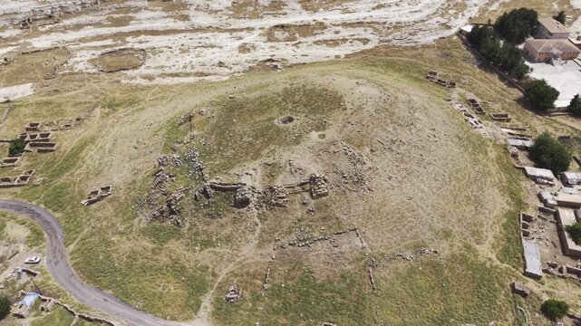 Cinematic Drone Flight Over Sogmatar Ancient City in Sanliurfa, Turkiye &ndash; Sacred Mesopotamian Archaeological Landscape from Above