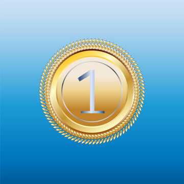 Vector illustration of a gold medal.