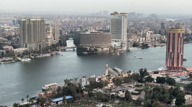 A view from the top of the Cairo Tower in Cairo, the capital of Egypt.