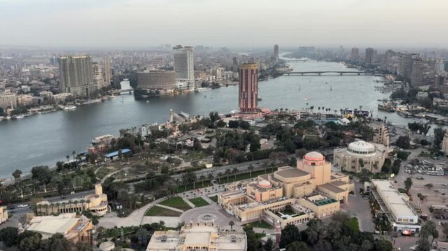 A view from the top of the Cairo Tower in Cairo, the capital of Egypt.