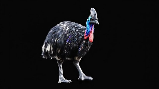 Enjoy the cassowary dance in this stunning CG fur rendering of the animal during a playful moment