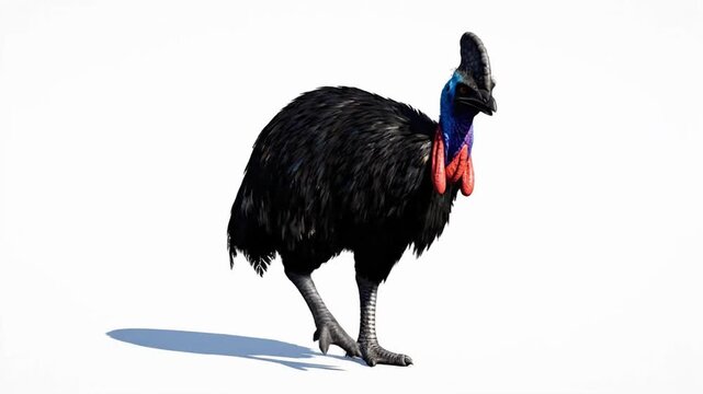 Cassowary performs dance with realistic fur rendering and stunning detail