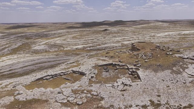 Cinematic Drone Flight Over Sogmatar Ancient City in Sanliurfa, Turkiye &ndash; Sacred Mesopotamian Archaeological Landscape from Above
