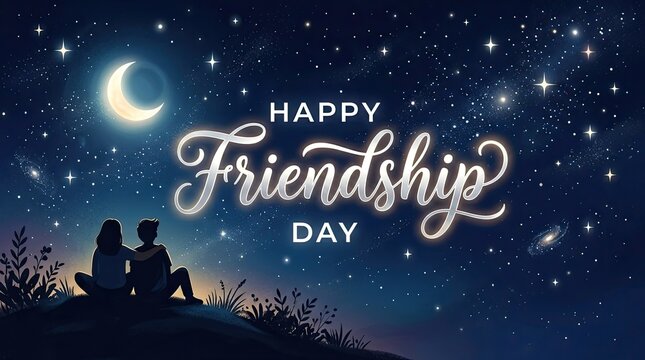 Happy friendship day wishes celebrating lifelong bonds under starry skies