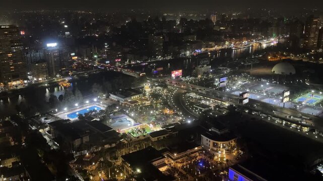 A view from the top of the Cairo Tower in Cairo, the capital of Egypt.