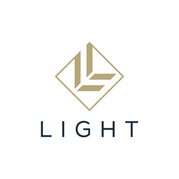 Elegant luxury letter LL light logo design