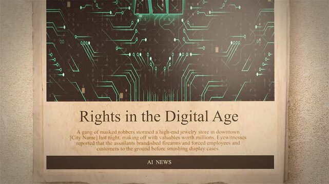 AI and Human Rights in the Digital Age Newspaper Style Headline Titles new Style
