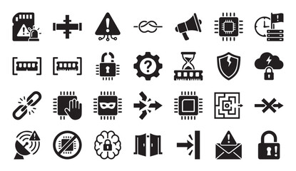 Fototapeta premium Cybersecurity and digital protection concept icons with security, cybersecurity